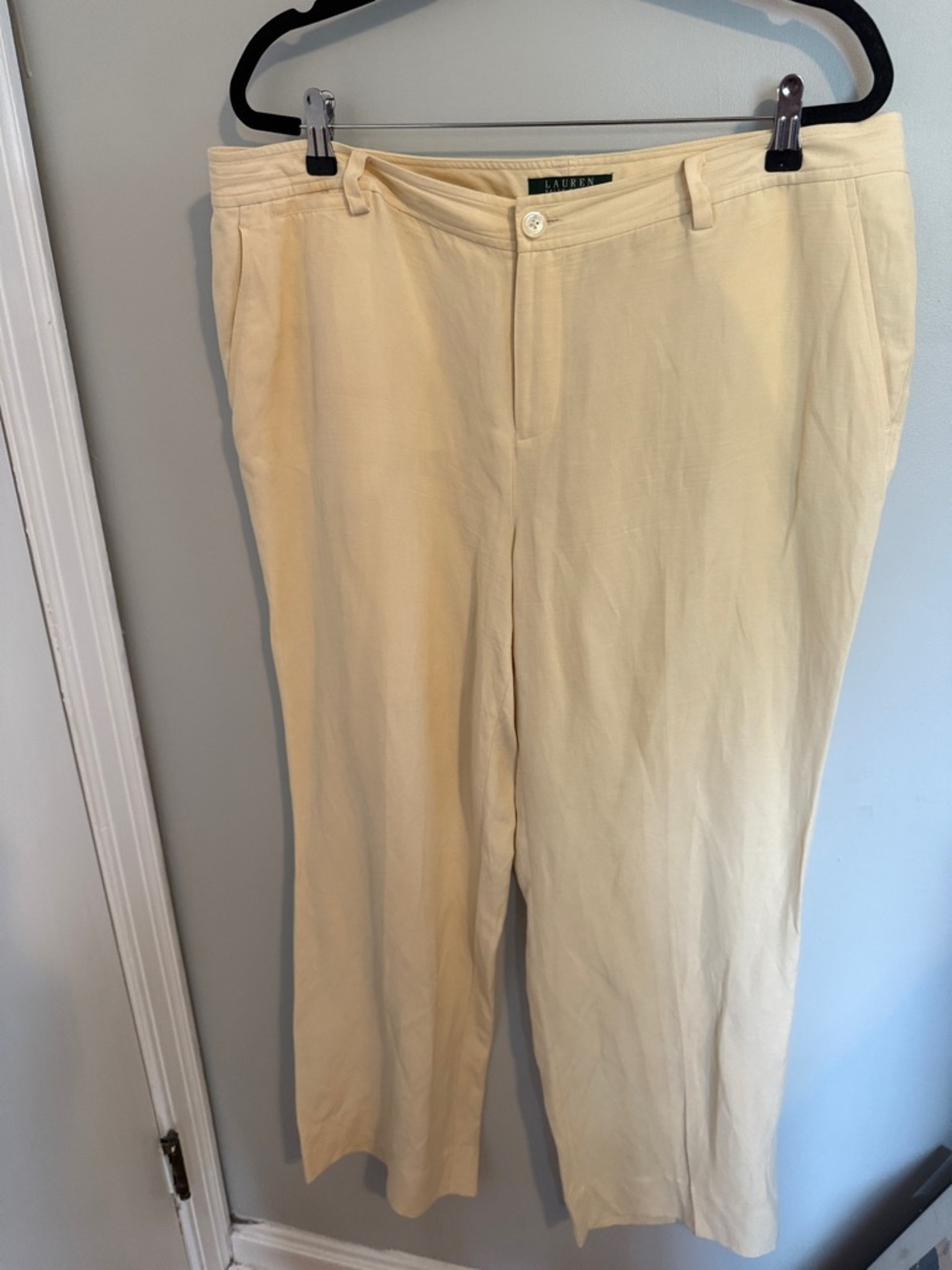 Lauren Ralph Lauren Pale Cream Wide Leg Trousers